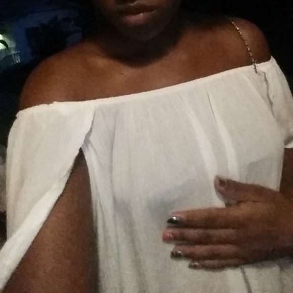 Off-Shoulder, Loose-fitted Top - Cream - Picture 2 of 2